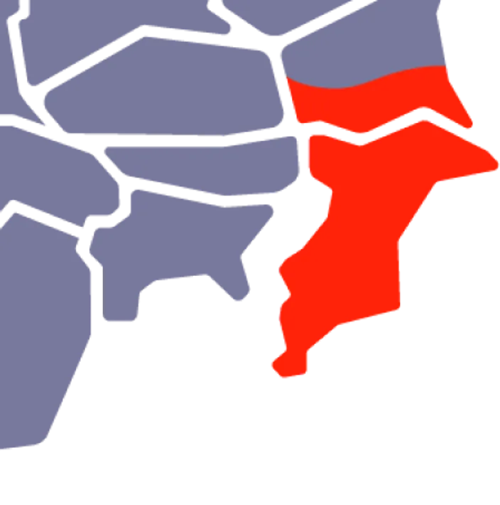 千葉県、茨城県にあたる部分に色がついた日本列島のアイコン画像